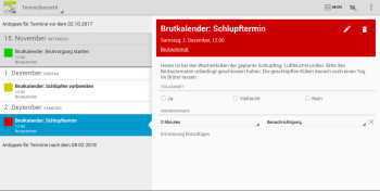 Meine Android-Apps Wachtel-Brutkalender und Hühner-Brutkalender werden nicht mehr im Google Playstore angeboten brutkalender wachtel legewachtel hühner brutplan app android Screenshot Brutkalender für Wachteln und Hühner (Android App)